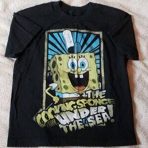 Nickelodeon Black SpongeBob Short Sleeve Tee